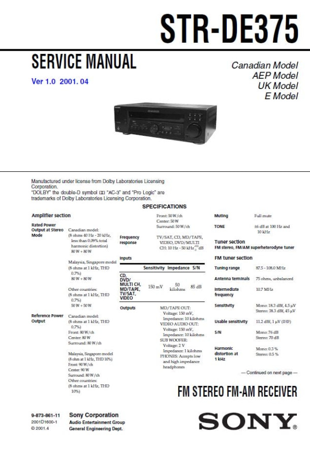 STR-DE375 Ver.1.0